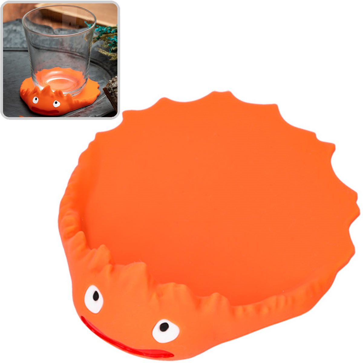 Howl s Moving Castle Calcifer Silicone Coaster Teranis Bow s